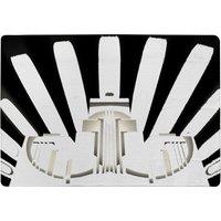 Benjamin Tate Design Art Deco Skyscraper In Black & White Designer Rug in Natural | Size: Large