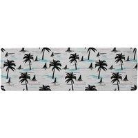 Benjamin Tate Design Palm Trees & Sailboats Runner Rug in Natural | Size: 67 cm x 230 cm