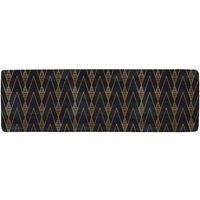 Benjamin Tate Design Gold Geometreic Lines Runner Rug in Natural | Size: 67 cm x 230 cm