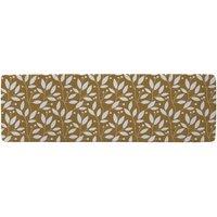 Benjamin Tate Design White Leaves Runner Rug in Natural | Size: 67 cm x 230 cm