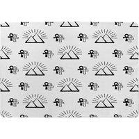 Benjamin Tate Design Egyptian Pyramid & Ankh Designer Rug in Natural | Size: Large