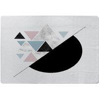 Benjamin Tate Design Triangles & Semi Circle Pattern Rug in Natural | Size: Large