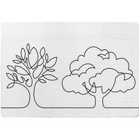Benjamin Tate Design Line Drawing Of Trees Designer Rug in Natural | Size: Large