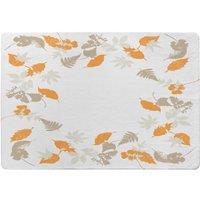 Benjamin Tate Design Orange & Grey Autumn Leaves Rug in Natural | Size: Large