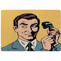 Benjamin Tate Design Phone Style Pop Art Retro Designer Rug in Natural | Size: Large