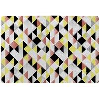 Benjamin Tate Design Yellow Pink & Black Geometric Pattern Rug in Natural | Size: Large