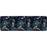 Benjamin Tate Design Blue & Yellow Flowers Runner Rug in Natural | Size: 67 cm x 230 cm