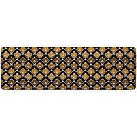 Benjamin Tate Design Repeated Triangles Geometric Background Runner Rug in Natural | Size: 67 cm x 230 cm