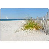 Benjamin Tate Design Dune Fence By Sea Grass With Sailboat On Horizon Designer Rug in Natural | Size: Large