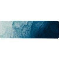 Benjamin Tate Design Abstract blue liquid fluid Designer Runner Rug in Natural | Size: 67 cm x 230 cm