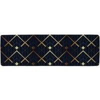 Benjamin Tate Design Luxury Gold Art Deco Runner Rug in Natural | Size: 67 cm x 230 cm