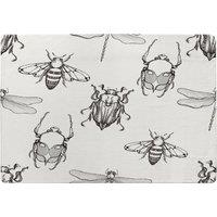 Benjamin Tate Design Sketch Of Scarab Beetle, May Bug, Bee & Dragonfly Designer Rug in Natural | Size: Large