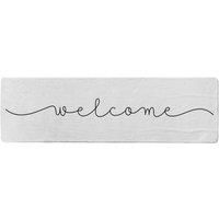 Benjamin Tate Design Text Welcome Designer Runner Rug in Natural | Size: 67 cm x 230 cm