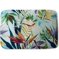 Benjamin Tate Design Tropical Plants Designer Bathmat in White