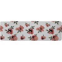 Benjamin Tate Design Pink Flowers Runner Rug in Natural | Size: 67 cm x 230 cm