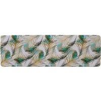 Benjamin Tate Design Imprints Peacock Feathers Runner Rug in Natural | Size: 67 cm x 230 cm