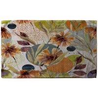 Benjamin Tate Design Autumn Flowers Stylish KitchenTowel in Orange