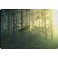 Benjamin Tate Design Sun, Trees In A Haze Of Light, Glowing Fog Among The Trees Designer Rug in Natural | Size: Large