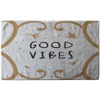 Benjamin Tate Design Good Vibes Designer Kitchen Towel in Gold