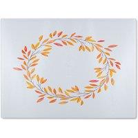 Benjamin Tate Design Autumn Reath Glass Chopping Board in Natural