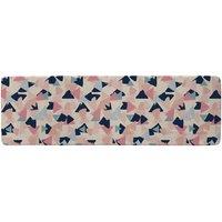 Benjamin Tate Design Pastel Coloured Triangles Runner Rug in Natural | Size: 67 cm x 230 cm