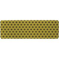 Benjamin Tate Design Yellow & Black Geometric Pattern Runner Rug in Natural | Size: 67 cm x 230 cm
