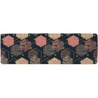 Benjamin Tate Design Hexagons Runner Rug in Natural | Size: 67 cm x 230 cm