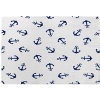 Benjamin Tate Design Navy Anchors On White Rug in Natural | Size: Large