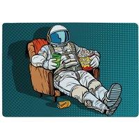 Benjamin Tate Design Loneliness In Space. Pop Art Retro Designer Rug in Natural | Size: Large