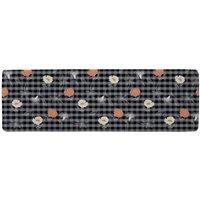 Benjamin Tate Design Blooming Hand Drawn Orange & White Flowers Runner Rug in Natural | Size: 67 cm x 230 cm