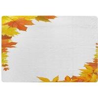 Benjamin Tate Design Yellow Autumn Border Designer Rug in Natural | Size: Large