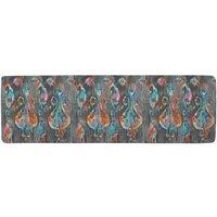 Benjamin Tate Design Trendy Tribal Pattern In Watercolour Style Runner Rug in Natural | Size: 67 cm x 230 cm