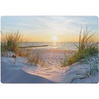 Benjamin Tate Design Sunset At The Baltic Sea Beach Designer Rug in Natural | Size: Large