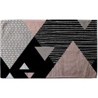 Benjamin Tate Design Triangle Geometrics Designer Kitchen Towel in Pink