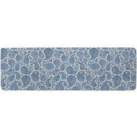 Benjamin Tate Design Blue & White Bo Ho World Runner Rug in Natural | Size: 67 cm x 230 cm