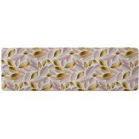 Benjamin Tate Design Pastel Rose & Gold Autumn Runner Rug in Natural | Size: 67 cm x 230 cm