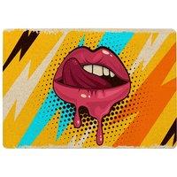 Benjamin Tate Design Pop Art Retro Vintage Colorful Background Designer Rug in Natural | Size: Large