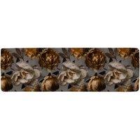 Benjamin Tate Design Golden White Flower Runner Rug in Natural | Size: 67 cm x 230 cm