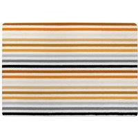 Benjamin Tate Design Striped Pattern, Orange Black Gray Beige & Brown Designer Rug in Natural | Size: Large