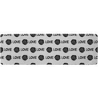 Benjamin Tate Design Rose & Love Print Runner Rug in Natural | Size: 67 cm x 230 cm