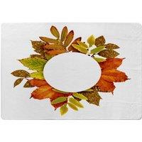 Benjamin Tate Design Circled Autumn Leaves Designer Rug in Natural | Size: Large