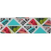 Benjamin Tate Design Aztec & Tropical Palm Leaves Runner Rug in Natural | Size: 67 cm x 230 cm
