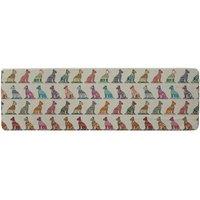 Benjamin Tate Design Egyptian Cats Runner Rug in Natural | Size: 67 cm x 230 cm