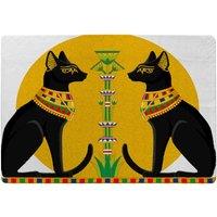 Benjamin Tate Design Illustration Of Black Egyptian Cats With Papyrus Rug in Natural | Size: Large