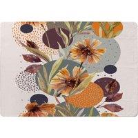 Benjamin Tate Design Orange Geometric With Flowers Rug in Natural | Size: Large
