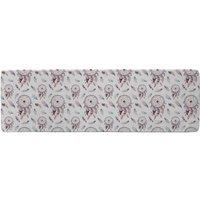 Benjamin Tate Design Dreamcatcher & Feather Pattern Runner Rug in Natural | Size: 67 cm x 230 cm