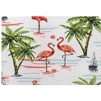 Benjamin Tate Design Flamingo & Palm Trees Designer Rug in Natural | Size: Large