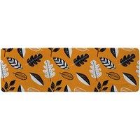 Benjamin Tate Design Doodle Leaves Runner Rug in Natural | Size: 67 cm x 230 cm