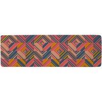 Benjamin Tate Design Striped Bright Geometric Pattern Runner Rug in Natural | Size: 67 cm x 230 cm