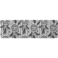 Benjamin Tate Design Black Contour Runner Rug in Natural | Size: 67 cm x 230 cm